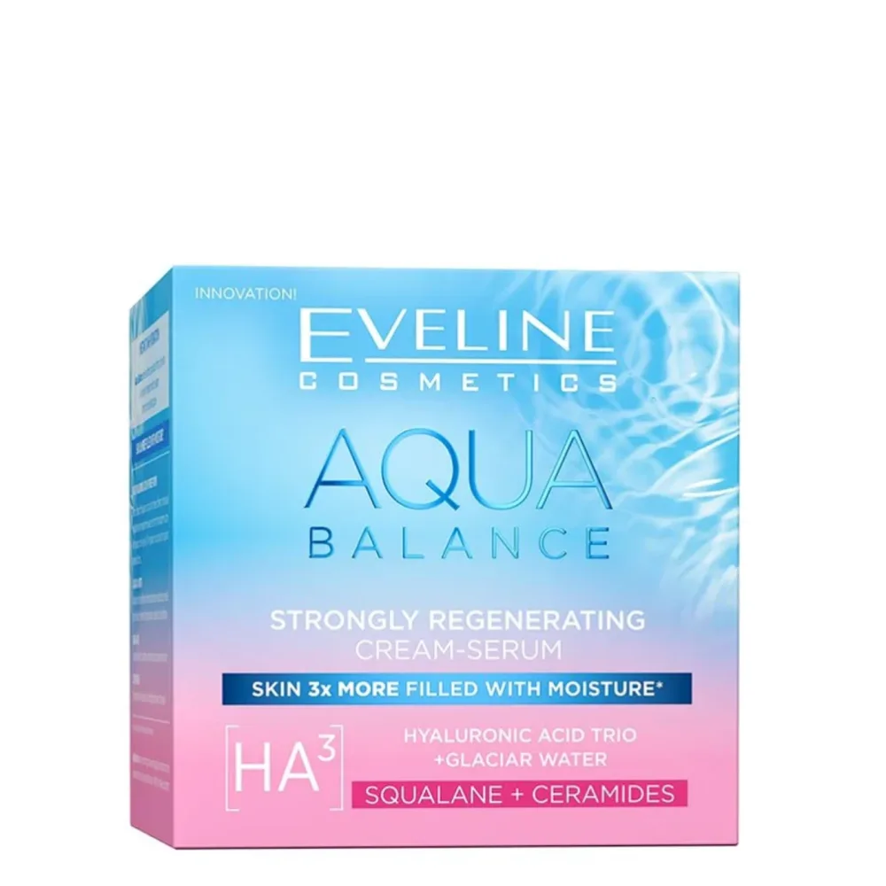 Крем-сыворотка для лица Eveline Cosmetics Aqua Balance восстанавливающий, для сухой кожи, 50 мл