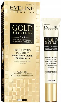 Крем для кожи вокруг глаз Eveline Cosmetics Gold Peptides лифтинг, против теней и отёков, 15 мл