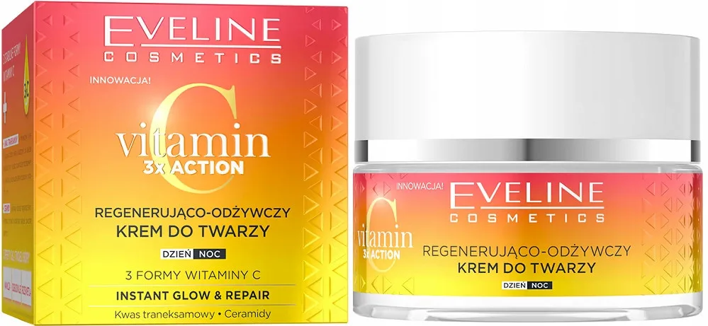 Крем для лица Eveline Vitamin C 3xAction с витамином C, восстанавливающий, питательный, 50 мл