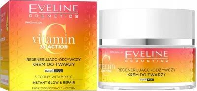 Крем для лица Eveline Vitamin C 3xAction с витамином C, восстанавливающий, питательный, 50 мл
