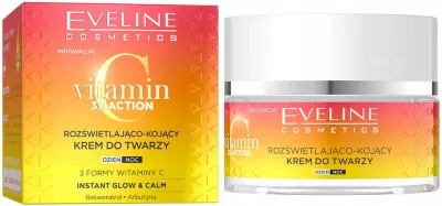 Крем для лица Eveline Vitamin C 3xAction с витамином C, осветляющий, успокаивающий, 50 мл
