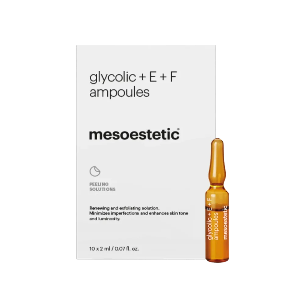 Ампулы для лица Mesoestetic Glycolic E+F, отшелушивающие, с гликолевой кислотой, 10 x 2 мл