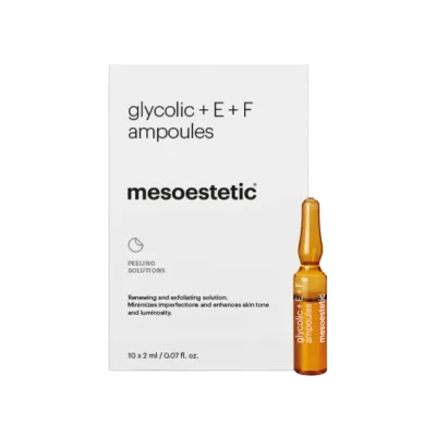 Ампулы для лица Mesoestetic Glycolic E+F, отшелушивающие, с гликолевой кислотой, 10 x 2 мл