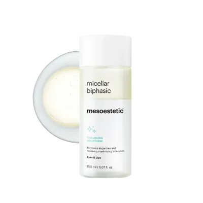 Двухфазная мицеллярная вода Mesoestetic Micellar Biphasic, снимает водостойкий макияж, 150 мл