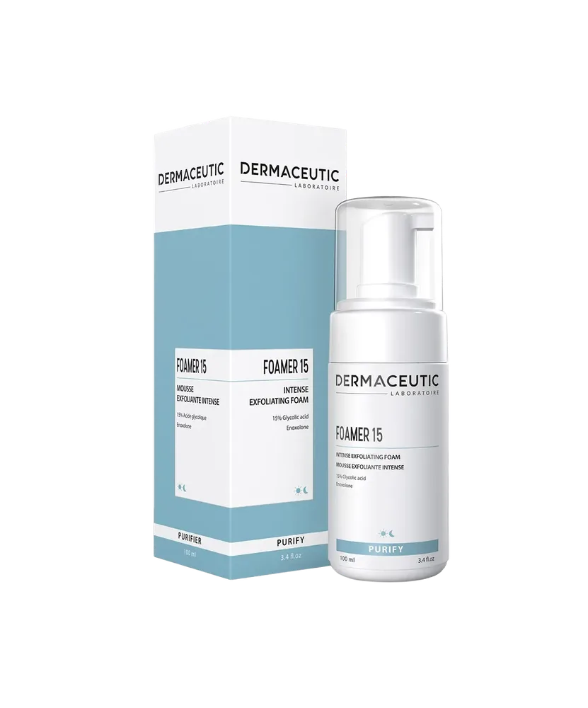 Отшелушивающая пенка для лица Dermaceutic Foamer 15, с гликолевой кислотой 15%, 100 мл