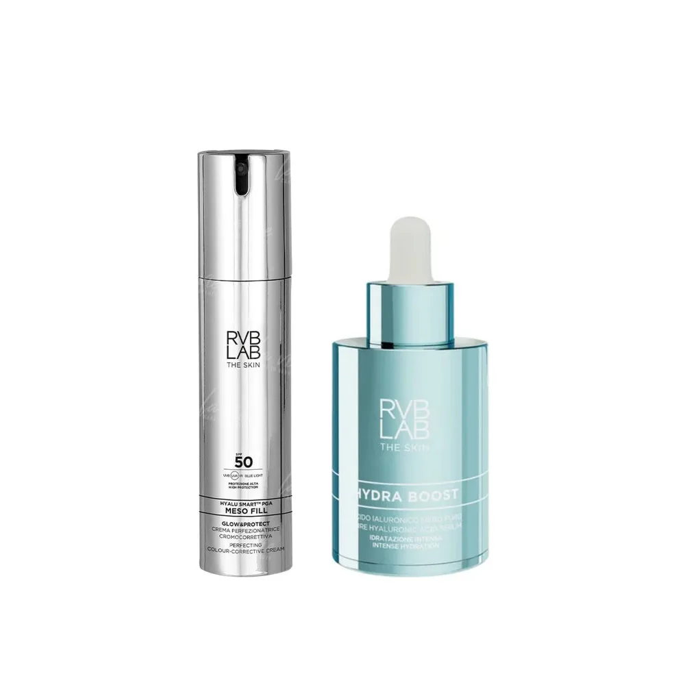 Набор для лица RVB Lab The Skin Meso Fill Glow&Protect и Hydra Boost Serum, крем SPF 50 и увлажняющая сыворотка