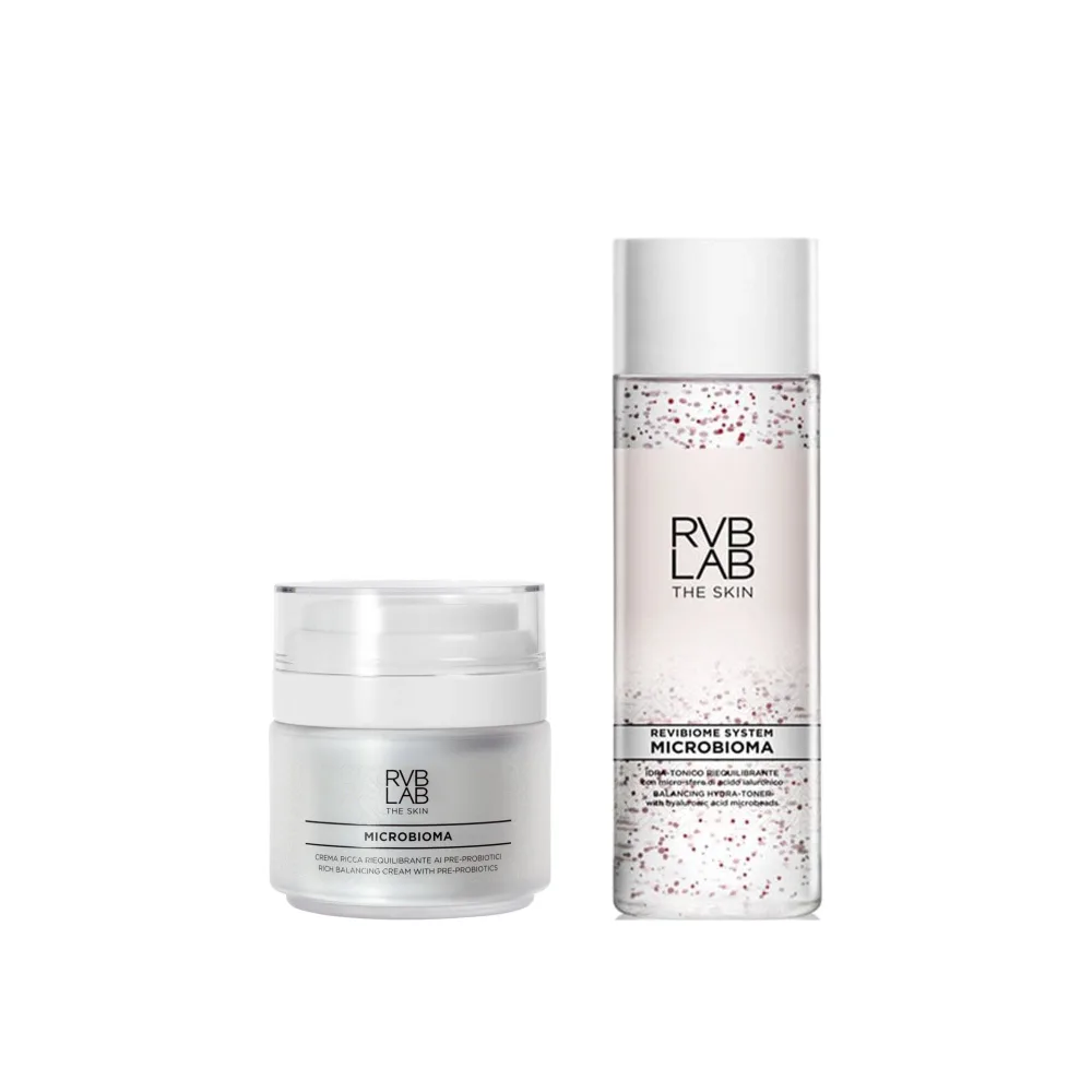 Набор для лица RVB LAB The Skin Microbioma: крем Rich Cream и тонер Rebalancing Hydra-Toner