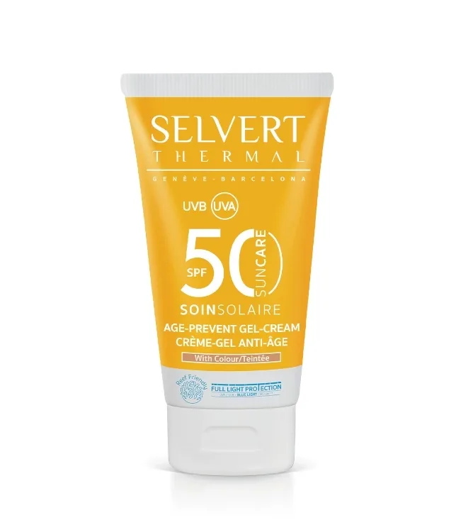 Тонирующий солнцезащитный гель-крем для лица Selvert Thermal Age Prevent Gel-Cream with Colour SPF 50, 50 мл