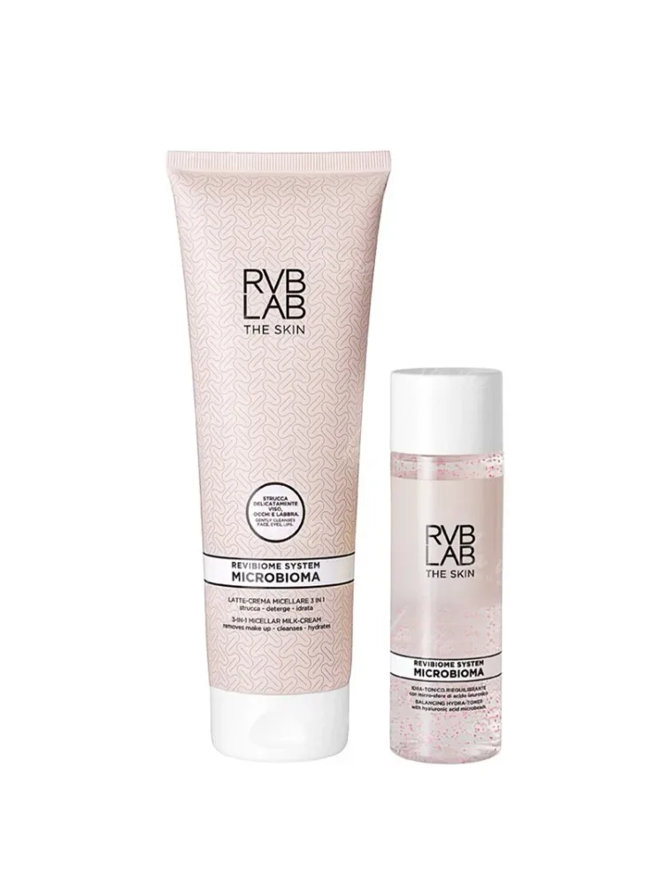 Набор для очищения лица RVB LAB The Skin Microbioma Cleansing Kit: молочко 3 в 1 и тоник, для чувствительной кожи, 250 мл, 200 мл