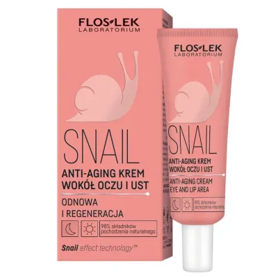 Крем для кожи вокруг глаз и губ Floslek Snail Anti-Aging против признаков старения, 30 мл