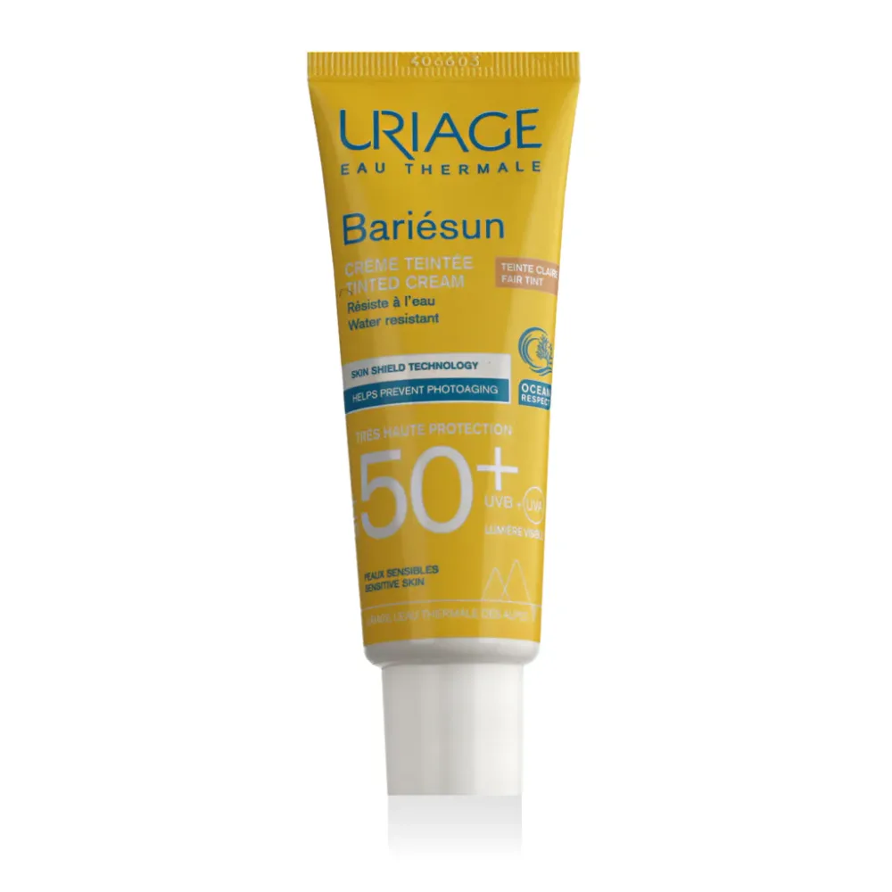 Тонирующий солнцезащитный крем для лица Uriage Bariesun SPF 50+, оттенок светлый беж, 50 мл