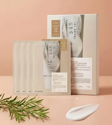 Тканевая маска для лица Dr. Althea 345 Relief Cream Mask успокаивающая, для чувствительной кожи, 4 шт. по 25 г