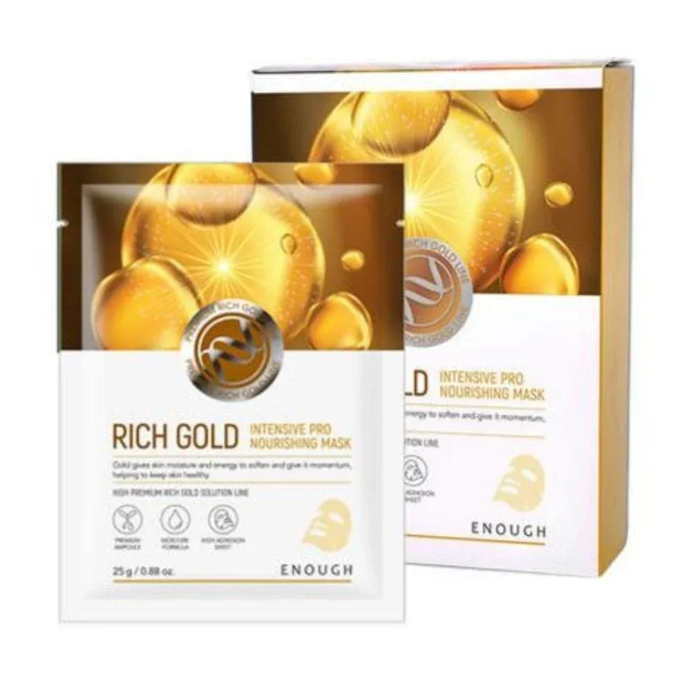 Тканевая маска для лица Enough Rich Gold питательная, с золотом, 10 шт