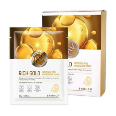 Тканевая маска для лица Enough Rich Gold питательная, с золотом, 10 шт