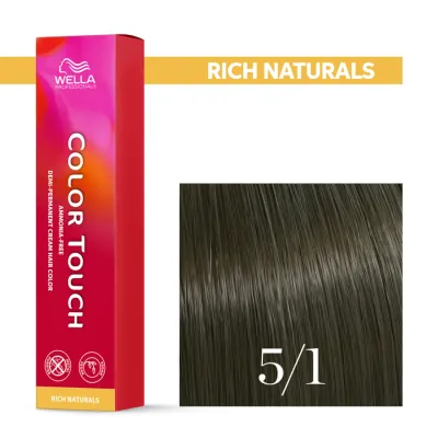 Тонирующий крем для волос Wella Professionals Color Touch, без аммиака, 60 мл, оттенок 5/1
