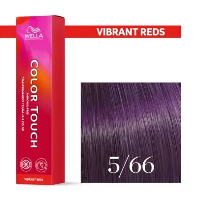 Тонирующий крем для волос Wella Professionals Color Touch, без аммиака, 60 мл, оттенок 5/66