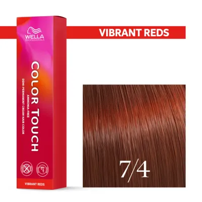 Тонирующий крем для волос Wella Professionals Color Touch, без аммиака, 60 мл, оттенок 7/4