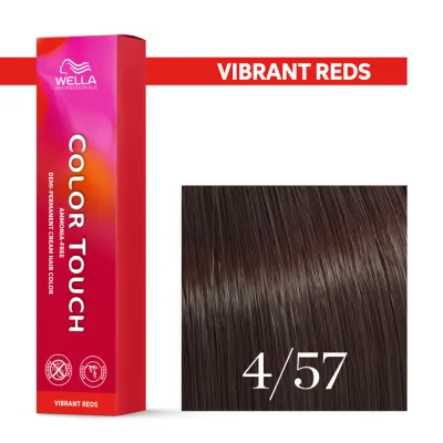 Тонирующий крем для волос Wella Professionals Color Touch, без аммиака, 60 мл, оттенок 4/57