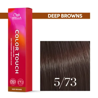Тонирующий крем для волос Wella Professionals Color Touch, без аммиака, 60 мл, оттенок 5/73