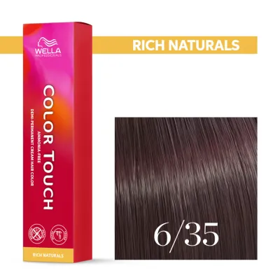 Тонирующий крем для волос Wella Professionals Color Touch, без аммиака, 60 мл, оттенок 6/35