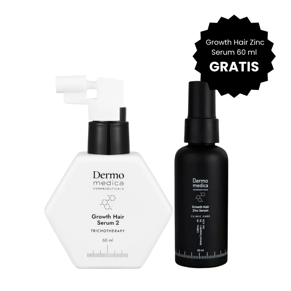 Набор сывороток для кожи головы Dermomedica Growth Hair Serum 2 и Growth Hair Zinc Serum против выпадения, 2 × 60 мл
