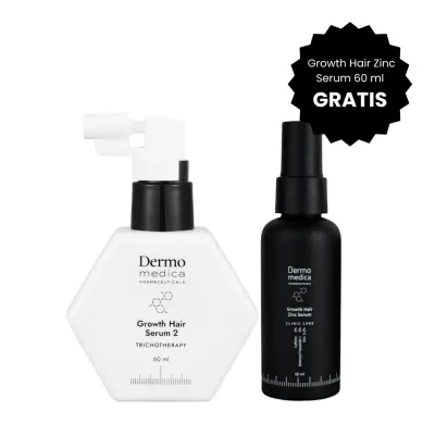 Набор сывороток для кожи головы Dermomedica Growth Hair Serum 2 и Growth Hair Zinc Serum против выпадения, 2 × 60 мл