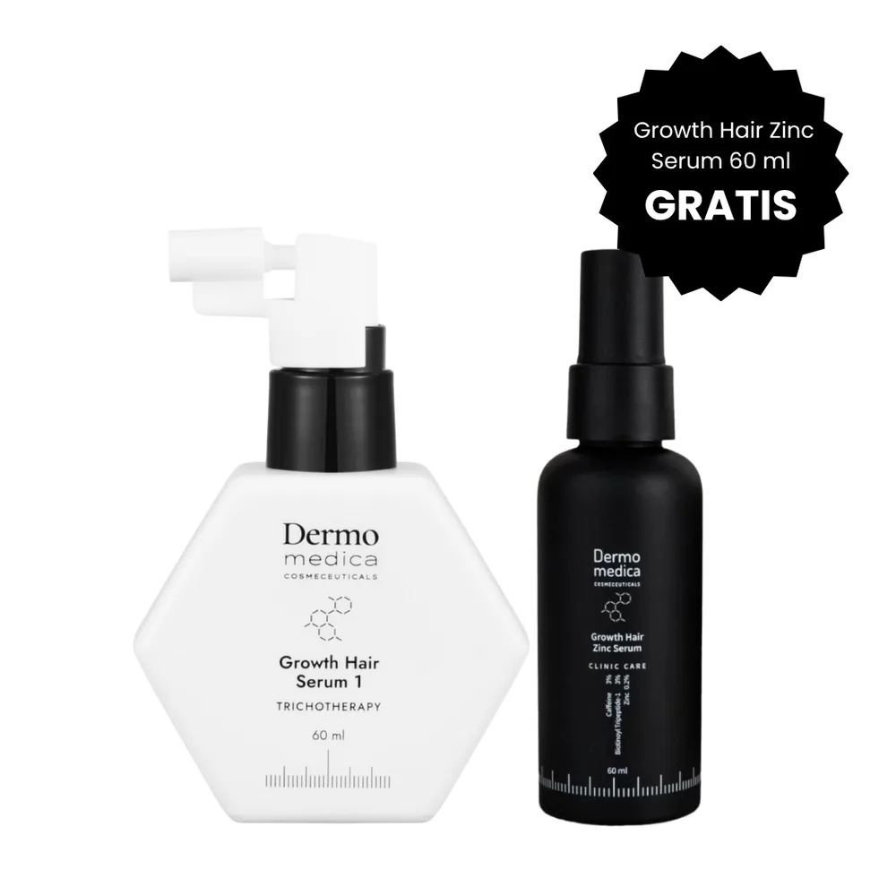 Набор сывороток для кожи головы Dermomedica Growth Hair Serum 1 и Growth Hair Zinc Serum против выпадения, 2 × 60 мл