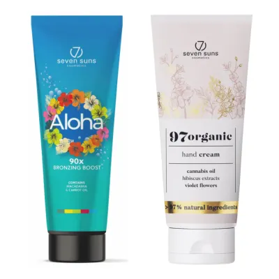Бронзер для солярия 7suns Aloha Bronzing Boost 90x, 250 мл, с кремом для рук 75 мл