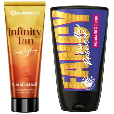 Набор для солярия SuperTan Infinity Tan 200 мл и бронзер Wild Tan Fancy Vanilla 125 мл