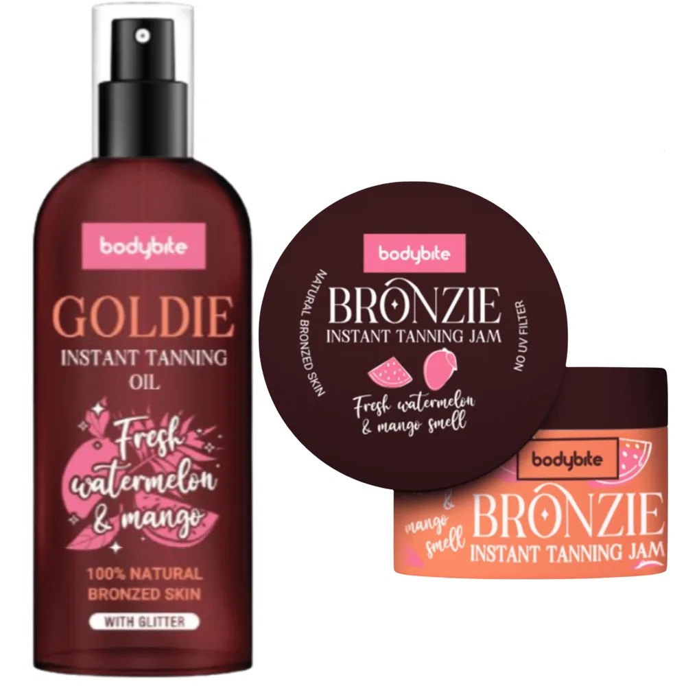 Масло для тела Bodybite Goldie, ускоряющее загар, + крем-ускоритель