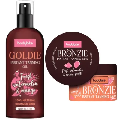 Масло для тела Bodybite Goldie, ускоряющее загар, + крем-ускоритель