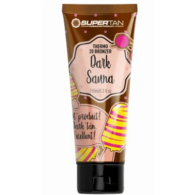 Бронзер для солярия SuperTan Dark Sauna, с эффектом покалывания, 150 мл