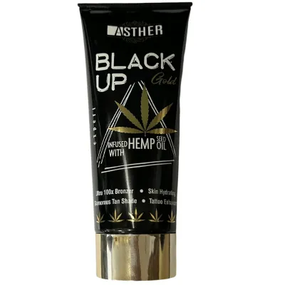 Бронзер для солярия Asther Black Up Gold Hemp Oil, с маслом конопли, 200 мл