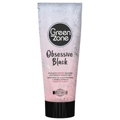 Бронзер для солярия Asther Green Zone Obsessive Black, интенсивный, с DHA и эритрулозой, 200 мл
