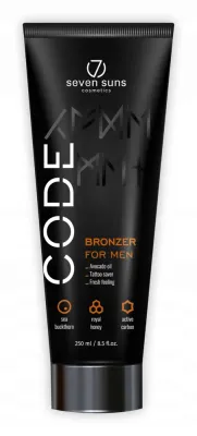 Лосьон для солярия 7suns Code Bronzer, с бронзерами, для мужчин, 250 мл