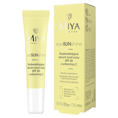 Сыворотка для кожи вокруг глаз Miya Eyesunshine SPF 50 осветляющая, против теней под глазами, 15 мл