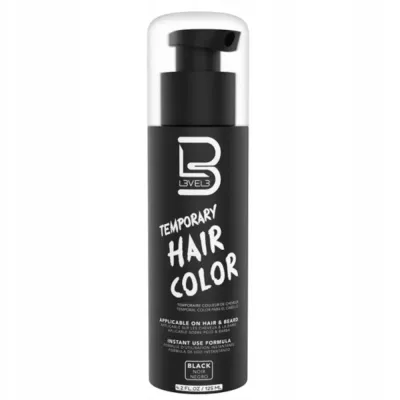 Гель для временного окрашивания волос и бороды L3VEL3 Temporary Hair Color, оттенок чёрный, 125 мл