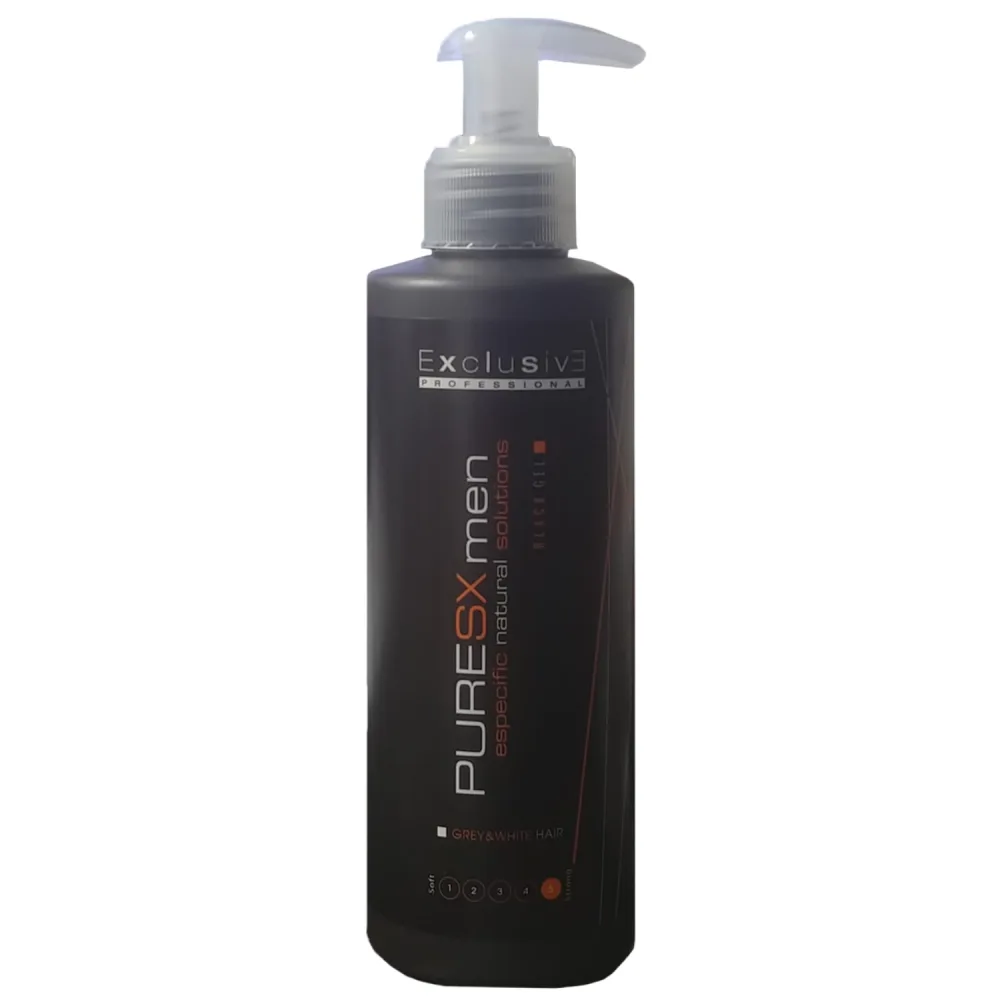 Гель для волос Exclusive Pure SX Men, чёрный, тонирует седину, без спирта, 300 мл