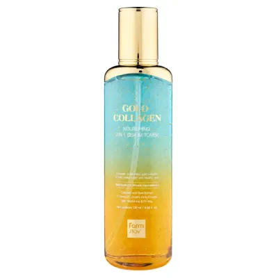 Тонер-сыворотка для лица Farmstay Gold Collagen Nourishing 2 In 1 Serum Toner увлажняющий, 130 мл