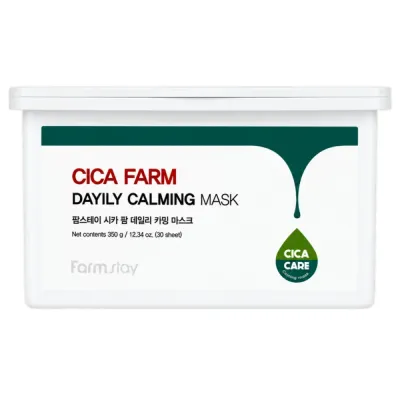 Тканевая маска для лица Farmstay Cica Farm Daily Calming Mask успокаивающая, увлажняющая, 30 шт