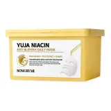Тканевая маска для лица Some by Mi Yuja Niacin Anti Blemish Daily Mask, увлажняющая, для сияния, 30 шт — фото 1
