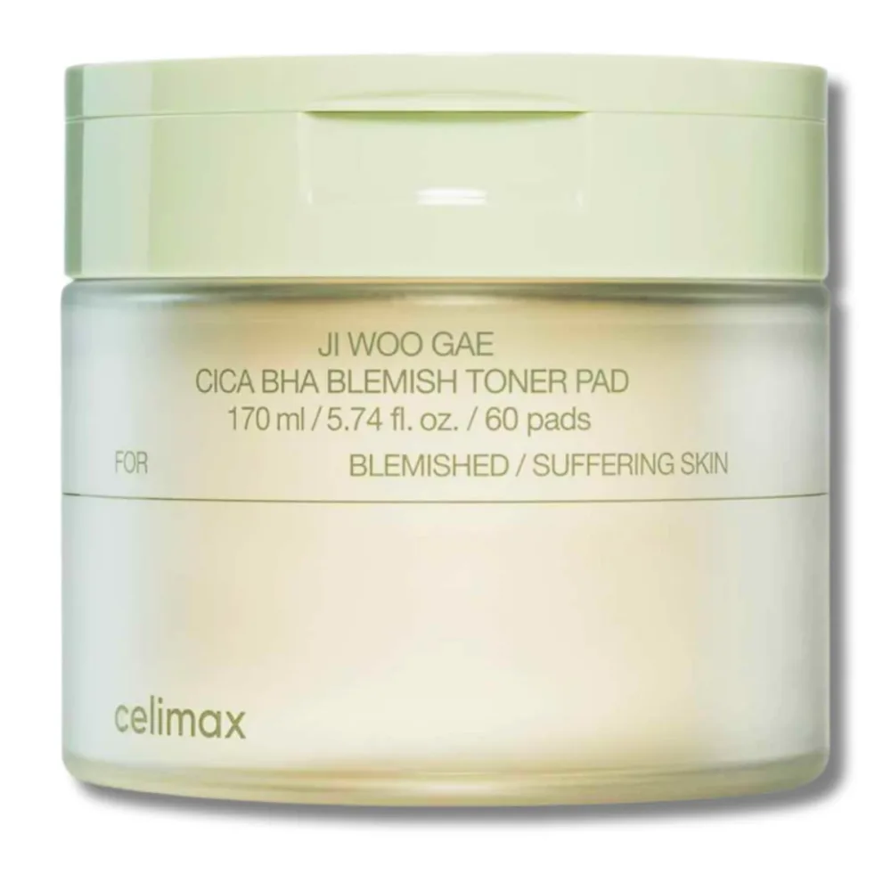 Пэды для лица Celimax Ji Woo Gae Cica BHA Blemish Toner Pad тонизирующие, с BHA-кислотой, 60 шт