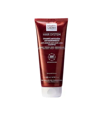 Шампунь MartiDerm Hair System Anti Sebum Anti Hair Loss себорегулирующий, против выпадения, для жирных волос, 200 мл