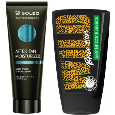 Набор Soleo Tan Technology, лосьон после загара After Tan Moisturizer 200 мл и бронзатор Wild Tan 125 мл