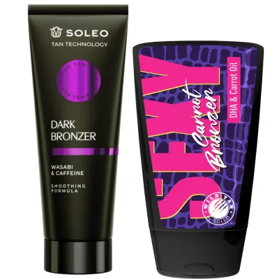 Набор Soleo Tan Technology, бронзатор Dark Bronzer 200 мл и Wild Tan Sexy Carrot 125 мл