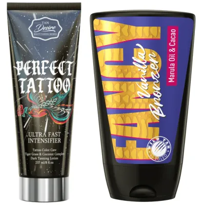 Набор Tan Desire Perfect Tattoo, ускоритель загара 237 мл и бронзатор Wild Tan Fancy Vanilla 125 мл