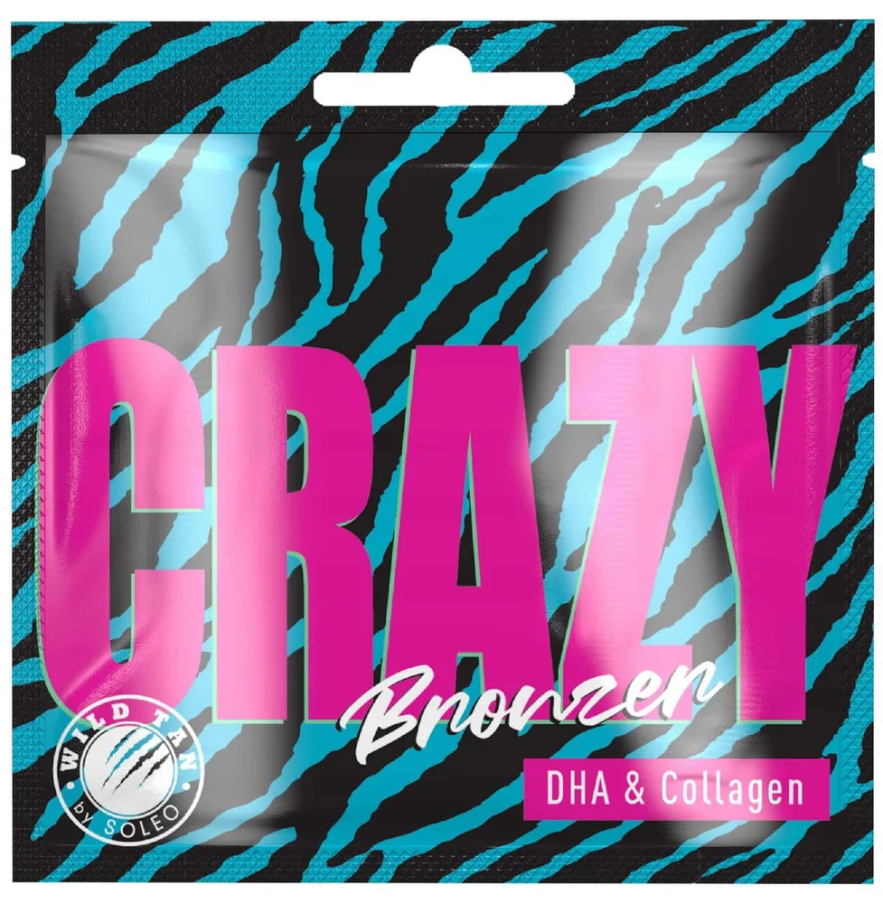 Бронзатор для загара в солярии Wild Tan Crazy Bronzer, с DHA и коллагеном, 10 саше по 15 мл