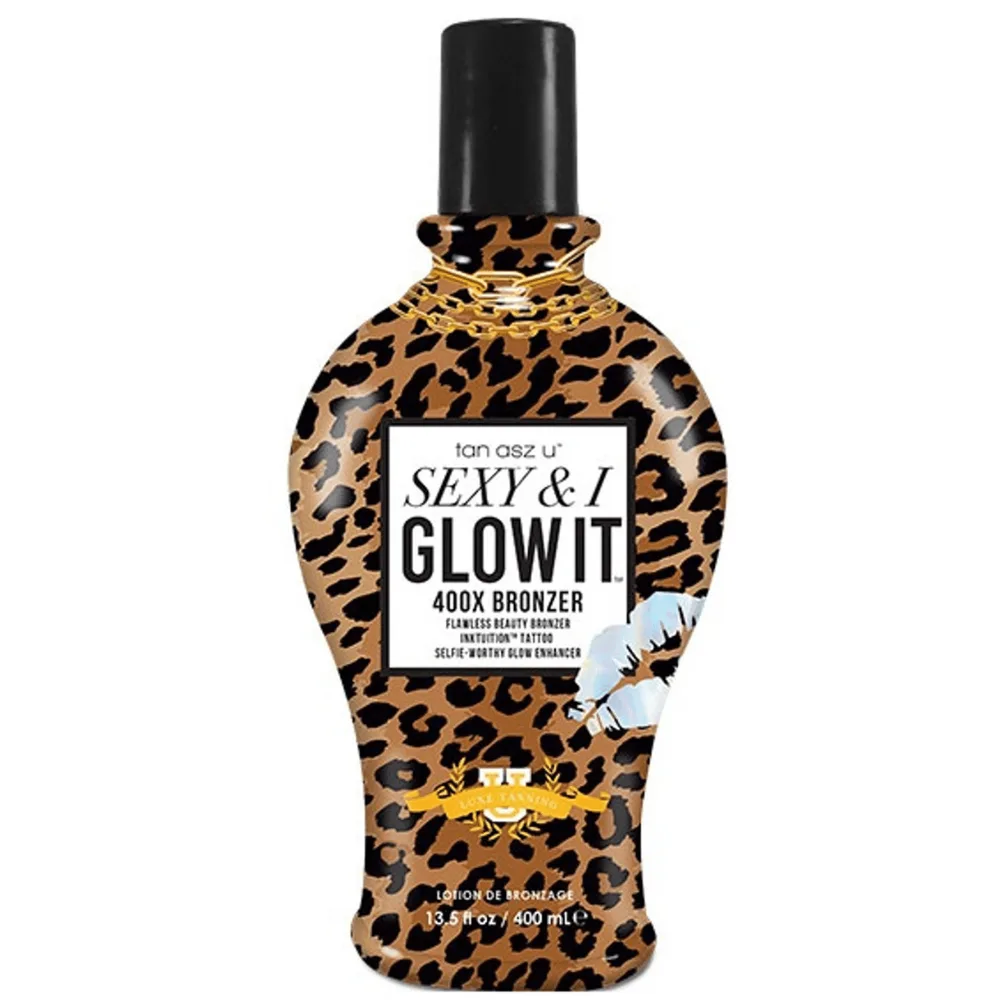 Бронзатор для загара в солярии Tan Asz U Sexy & I Glow It 400X, тёмный, с сиянием, 221 мл