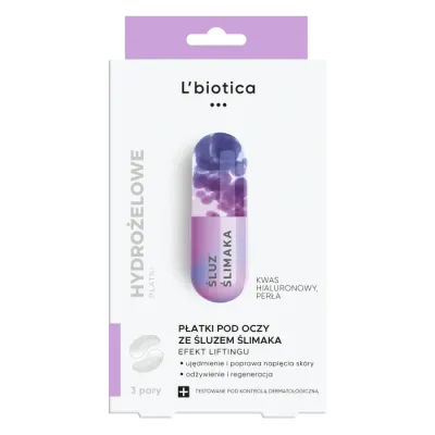 Патчи для кожи вокруг глаз L'Biotica Home SPA с муцином улитки, с эффектом лифтинга, 3 пары