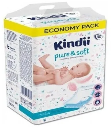 Одноразовые пелёнки для младенцев Kindii Pure & Soft, 60 x 40 см, 30 шт